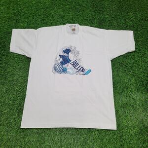 Vintage 90s Rollers Beach Shirt Womens XL 22x28 White Marinelife